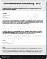 Sample dental coverage letter document for XLH-related care